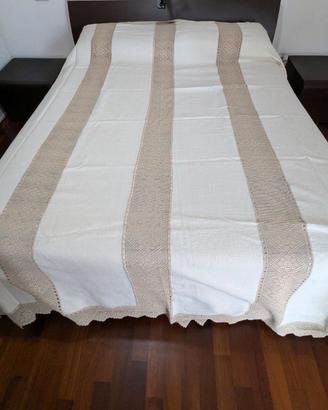 Coperta vintage in tessuto con inserti