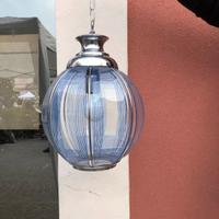 Lampadario  design blu globe anni 70