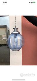 Lampadario  design blu globe anni 70