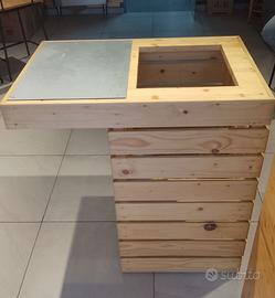Banchetto in legno taglia e butta