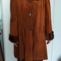 Cappotto donna in camoscio e visone 