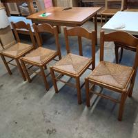 Lotto di 4 Sedie impagliate Vintage