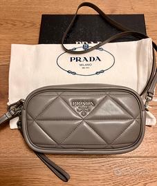 PRADA borsa a tracolla in nappa color marmo 1DH046