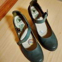 scarpa in pelle grigio/blu