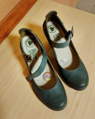 scarpa in pelle grigio/blu