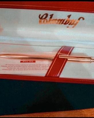 penna a sfera Columbus placcata oro 