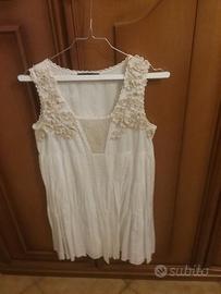Vestito senza maniche bianco