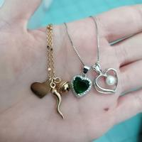 Collane argento 925 color oro e argento con cuore