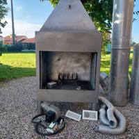 Monoblocco camino in acciaio con kit ventilazione