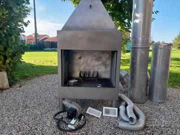 Monoblocco camino in acciaio con kit ventilazione