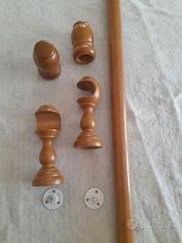 Bastone da tenda in legno colore noce cm 170
