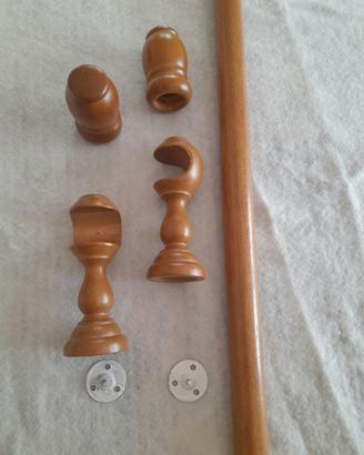 Bastone da tenda in legno colore noce cm 170