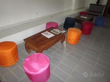 Pouf e Tavolini in Teak Originali Indonesiani