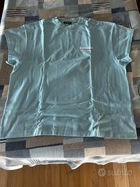 T-shirt Balenciaga azzurra con logo