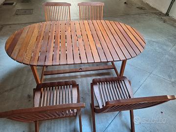 Tavolo da giardino con 4 sedie