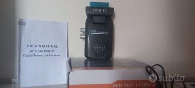 Ricevitore DVB-T2 Mini TDT 1108V SD 180° con PVR