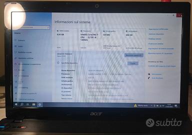 Acer i7 720qm Gpu ati hd 5470m ram 6gb ssd 60gb