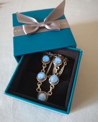 Collana vintage in argento e pietre di luna