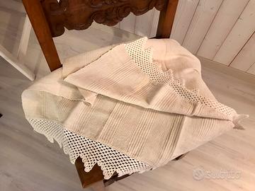 Asciugamano antico L110xh73cm bordo e iniziale