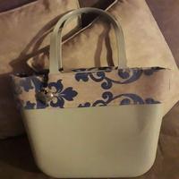 Borsa donna shopper con motivo damascato