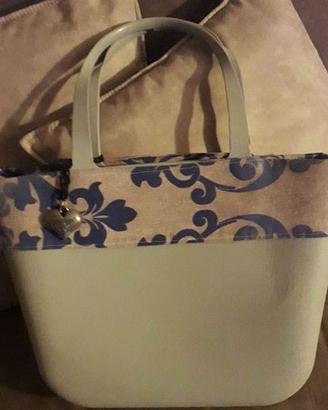 Borsa donna shopper con motivo damascato