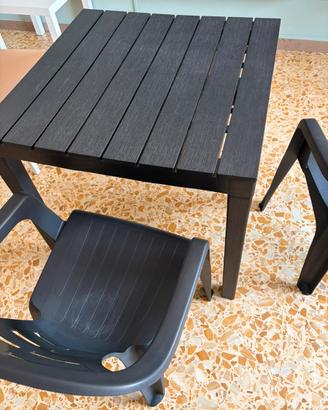 Set giardino balcone sedie e tavolo