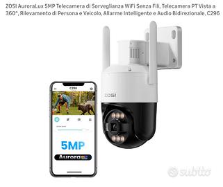 Telecamera IP di sorveglianza Wifi 5MP 360•