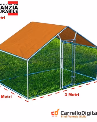 Gabbia per Polli 3x2m x 2mH-6mq – arancio