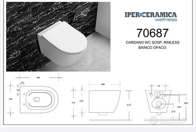 SANITARI SOSPESI CARDANO RIMLESS BIANCO LUCIDO