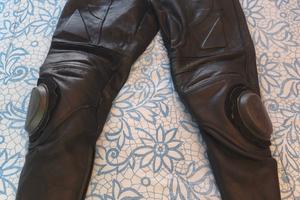 Pantaloni Moto Pelle Bovina con Protezioni Fianchi