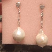 orecchini in i argento e perla 