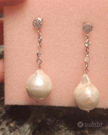 orecchini in i argento e perla 