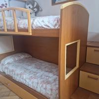 letto a castello con cassettiere