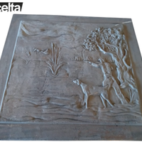 Lastra in ghisa decorata 78x75H x 1cm per camini