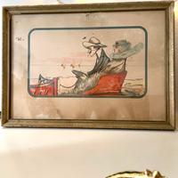 Un quadro con disegno Art deco, vintage firma Peko