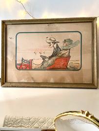 Un quadro con disegno Art deco, vintage firma Peko