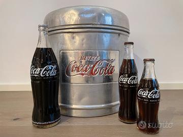 Vecchia ghiacciaia Coca-Cola in alluminio ICE BOX