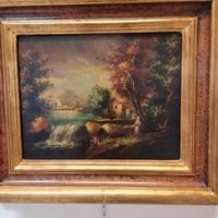 Quadro pittura a olio paesaggio 