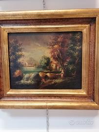 Quadro pittura a olio paesaggio 
