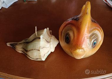 due candele di cera artistiche circa 35- 40 anni f