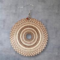 Orecchini mandala in legno, orecchini Artigianali 