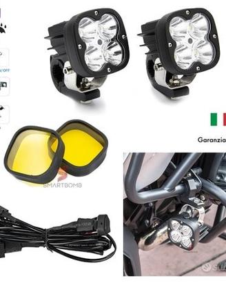 2 Faretti profondità led moto 60w kit cablaggio