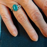 Anello Ovale Azzurro con Madonna di Caravaggio