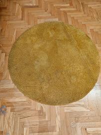tappeto giallo pelo lungo 150cm tondo 
