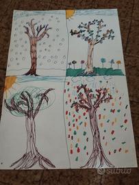 Quadro delle 4 stagioni fatto da bambini