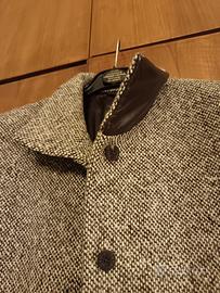 Cappotto in lana e pelle