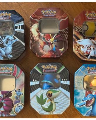 Lotto 6 scatole in latta Pokemon