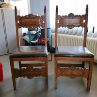 Coppia di sedie umbertine in stile neorinascimenta
