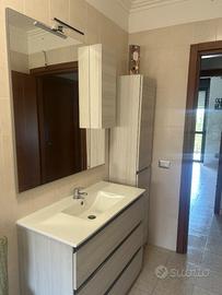 Mobile lavabo, specchiera e colonna bagno
