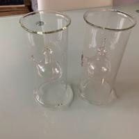 Due vintage lampade di cristallo per olio